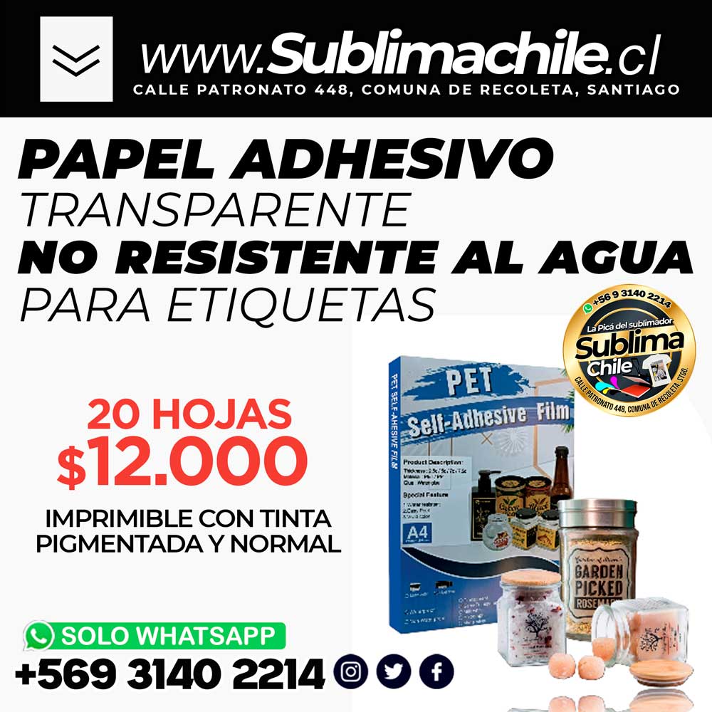 Fotográfico A4 Sticker TRANSPARENTE - 20 Hojas 1 Fotográfico A4 Sticker TRANSPARENTE - 20 Hojas