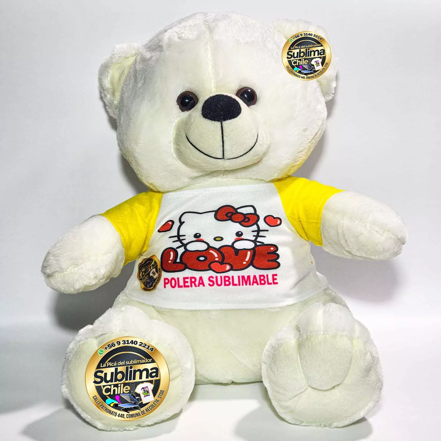 Oso de Peluche Grande 40 cm con Polera Sublimable 2 Oso de Peluche Grande 40 cm con Polera Sublimable - Imagen 2