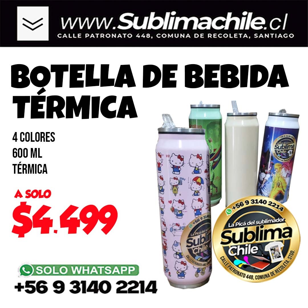 Botella de Bebida Térmica 600ml - 3 Colores (Verde, Beige y Rosa) 1 Botella de Bebida Térmica 600ml - 3 Colores (Verde, Beige y Rosa)