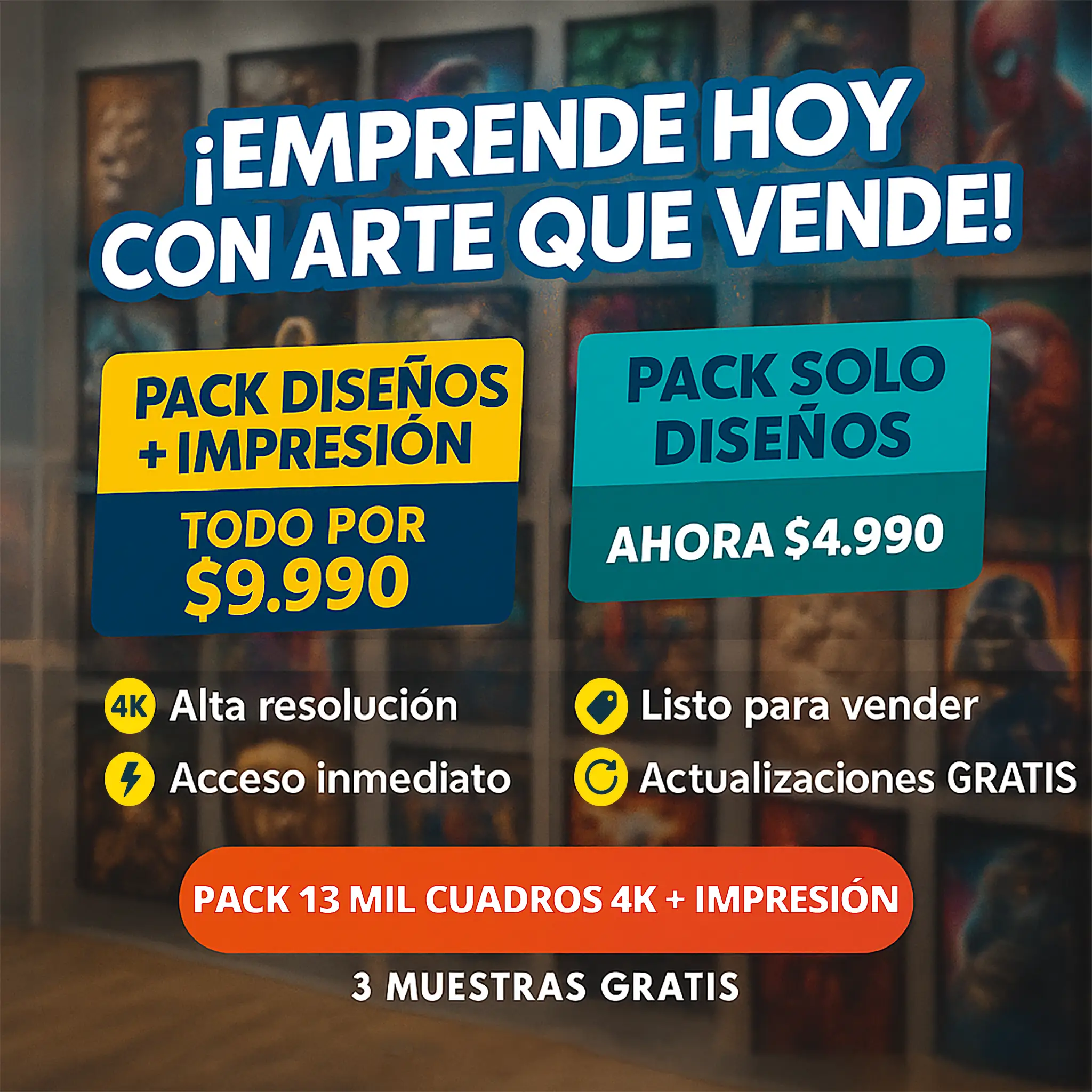 +13.000 Diseños para cuadros + Impresión Más Barata de Chile - Transforma Paredes en Ganancias 1 +13.000 Diseños para cuadros + Impresión Más Barata de Chile - Transforma Paredes en Ganancias